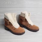 Skechers Air Cooled Brown Suede Fur Lined Winter Boots Adult Women's Size 9.5