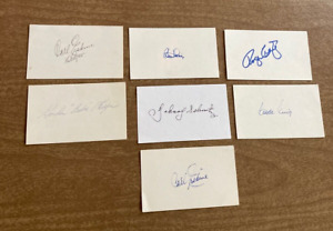 Brooklyn Dodgers Autograph Signed Index Cards Lot of 7 Erskine 2x Labine Craig