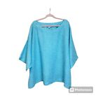 Pure J Jill 100% Linen Size 4X Womens Blue Top Half Sleeve Blouse Shirt Boxy