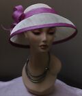 New women's Downturned Brim Style Hat by Alexander & Hallatt in Cream/pink