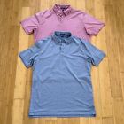 Peter Millar Polo Shirt Mens Large Blue Short Sleeve Crown Crafted Golf Lot Of 2