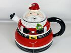 Vintage Enamal Roshco Santa Clause  3 Quart Whistling Tea Pot Kettle