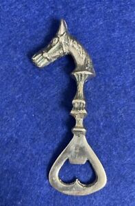 Vintage Solid Brass Horse Head Equine Equestrian Tack Bottle Opener 4 3/8”