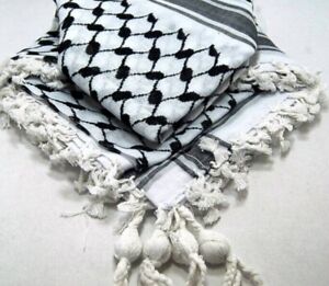 Keffiyeh Arab Scarf Palestine Shemagh Original Arafat Black and White كوفية