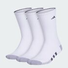 Adidas Men's Cushioned Crew Neck Training Sports Socks White Large 3 Pairs NWT