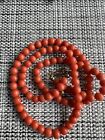 Antique Natural Untreated Red Coral Beads Necklace  33.16gram