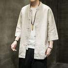 Mens Chinese Style Coats Tang Suit Cotton Linend Jacket Loose Plus Stand Collar
