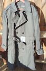 Trench Coat 44 Black Army Defense Logistics Agency DblBreasted Overcoat, 44L Nwt