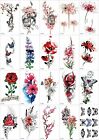 8 Sheets  Woman Flowers Waterproof Body Temporary Tattoos Stickers US Seller