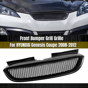 For 2008 2009-2012 Hyundai Genesis Coupe Front Mesh Grille Grill Body Kit Black
