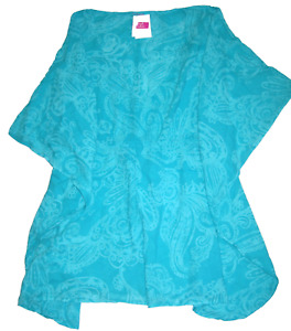 FRESH PRODUCE Turquoise Blue MED LG Mystic Voile Simple Tunic Top $65 NWT M L