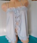 Vintage 60-70's Blue Lacey Short Babydoll Nightie One Size from Europe