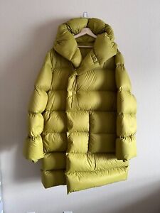 Rick Owens Luxor LS Hooded Liner Coat - Size 50 - Acid Yellow - NEW - Puffer