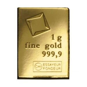1 gram Gold CombiBar™ Valcambi Suisse .9999 Fine Gold Bar