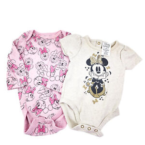 Disney Baby Infant Girls MINNIE MOUSE One Piece Bodysuits SIZE 12 MONTHS