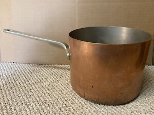 HUGE 16-lb Antique UK Nickel/Copper Saucepan Pot Elkington & Co 1932 incredible!