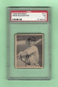1948 Bowman #17 ENOS SLAUGHTER St. Louis Cardinals New York Yankees RC PSA 5 EX