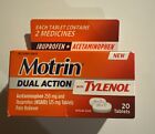 Motrin Dual Action w/ Tylenol Tablets,Ibuprofen + Acetaminophen 20Ct Exp 2/2025