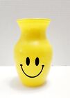 Vintage 90s Yellow Smiley Face Vase