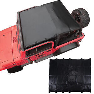 Extended Bikini Top Roof Cover Leather Sunshade Fits 1997-2006 Jeep Wrangler TJ  (For: More than one vehicle)