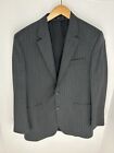 Chaps Gray 100% Wool Pinstripe 2 Button Suit Blazer Jacket 42L Pleat Pants 38x32