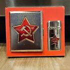 USSR Russian Soviet metal cigarette case and lighter RARE VINTAGE NEW