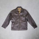 Guess Leather Jacket Mens Small Brown Casual 90s Retro