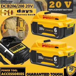 Replacement For DeWalt 20 Volt Max 6.0AH Lithium Battery /Charger DCB206 DCB200