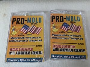 (2) NEW Pro-Mold 35 PT Goudey & Leaf 1948-49 One Touch Magnetic Card Holder