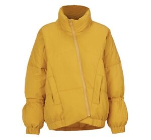 Cabi Puff Piece Style 4228 Acid Yellow Puffer Jacket Women’s XS Asymmetrical