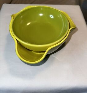 Joseph Joseph Double Dish Pistachio Bowl/Snack Serving Bowl Green & Yellow Retro