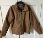 NRA Burks Bay NRA Brown Canvas Jacket Flannel Mens Conceal Carry Size L NWT