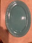 Red Wing Gypsy Trail Chevron Large Oval Platter 14.5” Teal Blue