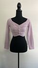 Zara NWOT Crop Front Buttons Sweater Cardigan in Pink Lilac Size S Small