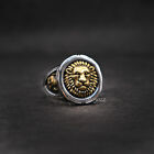 Mens Gold Stainless Steel Lion King Head of Judah Ring For Men Size 7-15 Gift