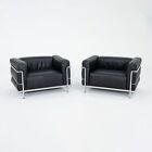2006 Le Corbusier Jeanneret Perriand Cassina LC3 Lounge Chairs Black 3x Avail