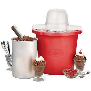 4-Quart Electric Ice Cream Maker, Red