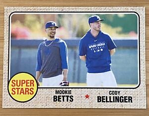 Mookie Betts, Cody Bellinger, LA Dodgers, 2021 Topps TBT Superstars #69