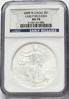 2008 W BURNISHED SILVER EAGLE WITH W MINT MARK EARLY RELEASES NGC MS70