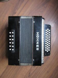 Vintage Hohner Pre-Corona GCF Diatonic Button Accordion w/Bass Reeds - Accordian