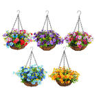Hanging Flower Baskets Outside Home Garden Fake Silk Daisy Gift Yard Patio Decor