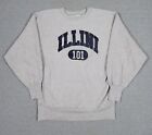 Vintage Champion Reverse Weave Illinois Sz XL USA Made Sweatshirt Gray College