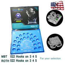 20pcs Ortho Monocrystalline Sapphire Dental Ceramic Clear Bracket MBT/ROTH 0.22
