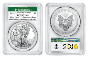 2021 (P) AMERICAN EAGLE EMERGENCY ISSUE PCGS MS69 PHILADELPHIA First Day of Issu