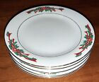 Christmas Poinsettia and Ribbons 5 Salad Lunch Dessert Plates Fairfield