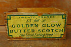 Vintage Golden Glow Butter Scotch Candy Wood Advertising Crate Box - Empty