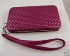 for Iphone & iphone 5 smart phone,  Id holder Fuscia pink wallet wristlet
