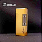 Broad Gold Tone Cigarette Lighter New side slip grinding wheel Gadgets for Men
