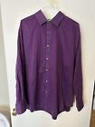 Robert Graham Size 2XLB Mens Purple Striped Long Sleeve Button Shirt FLAWED