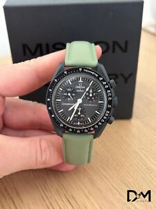 Omega x Swatch - Moonswatch - GREEN LEATHER STRAP - FITS MISSION TO MERCURY